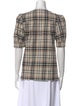 Derek Lam 10 Crosby Plaid Print V-Neck Blouse