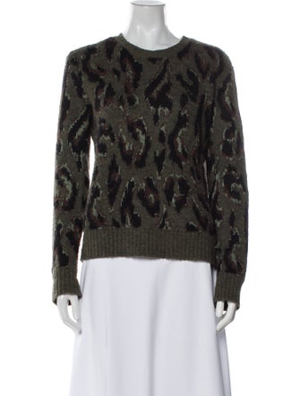 Derek Lam 10 Crosby Animal Print Crew Neck Sweater