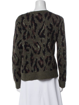 Derek Lam 10 Crosby Animal Print Crew Neck Sweater