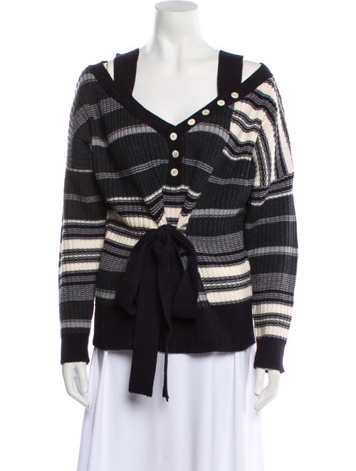 Derek Lam 10 Crosby Striped V-Neck Sweater