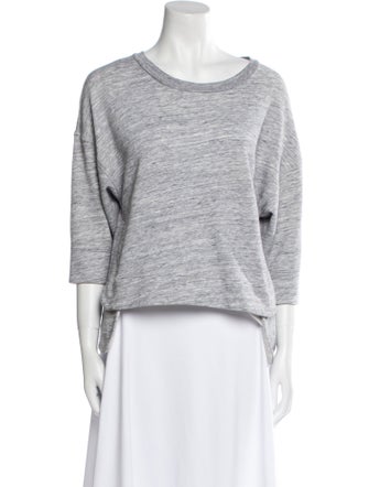 Derek Lam 10 Crosby Bateau Neckline Three-Quarter Sleeve Sweatshirt