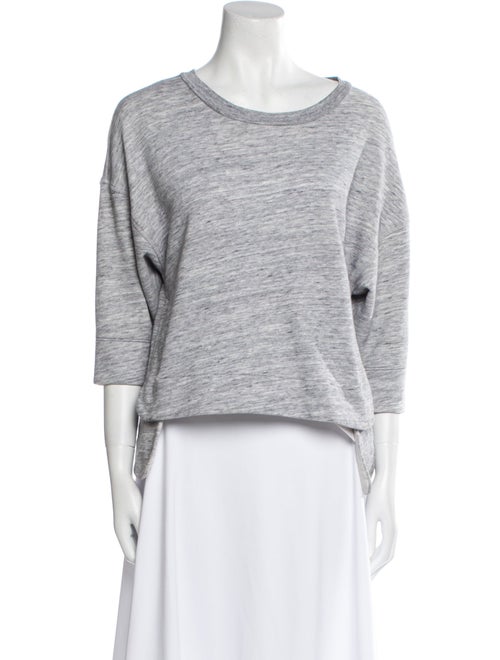Derek Lam 10 Crosby Bateau Neckline Three-Quarter Sleeve Sweatshirt