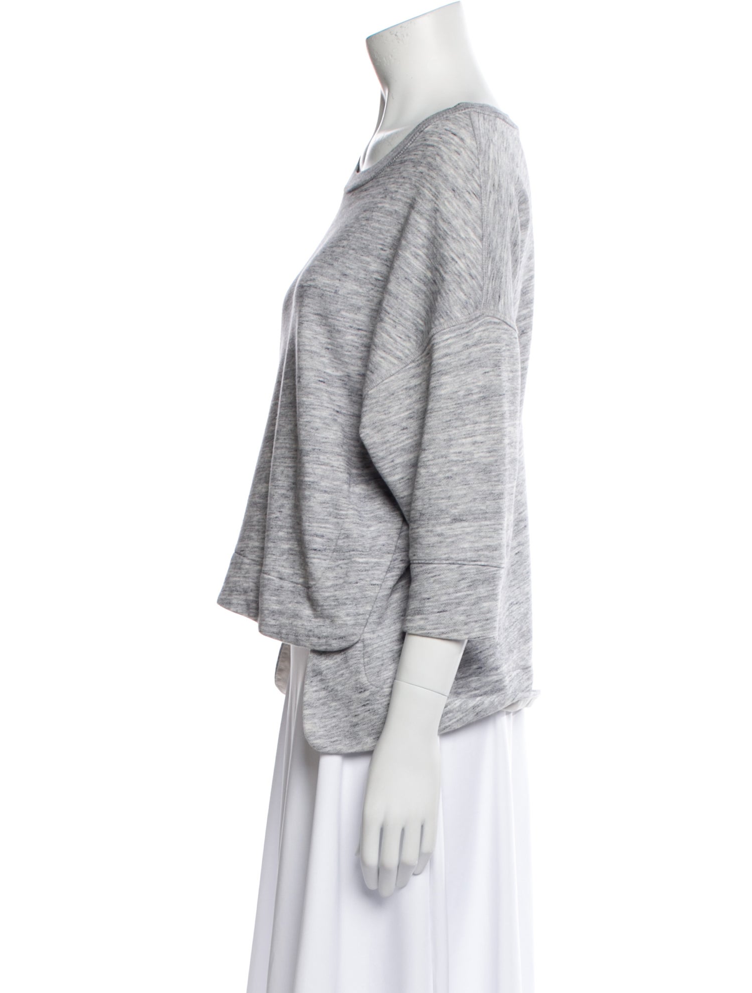 Derek Lam 10 Crosby Bateau Neckline Three-Quarter Sleeve Sweatshirt