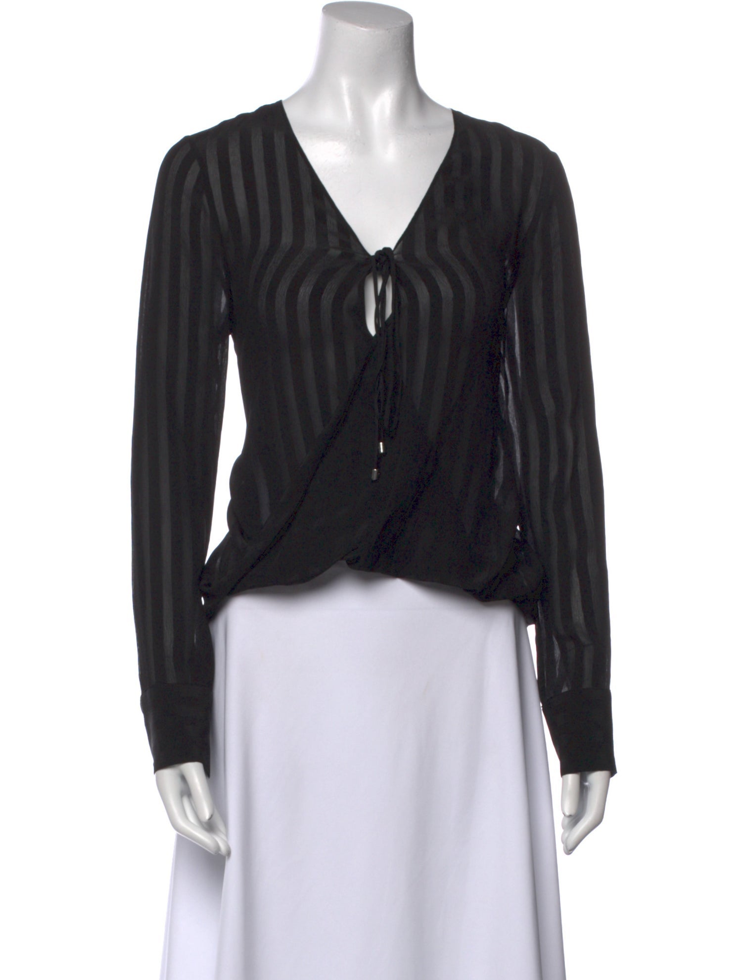 Derek Lam 10 Crosby Silk V-Neck Crop Top