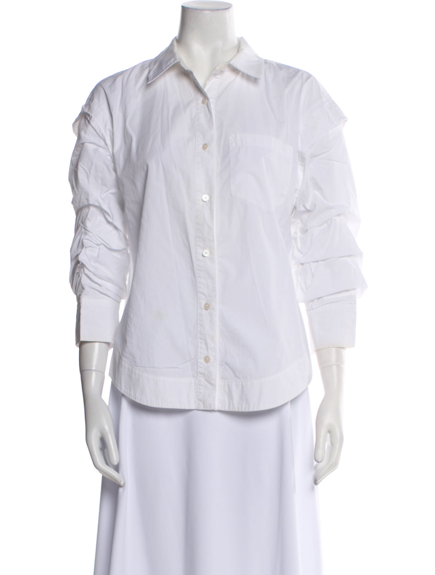 Derek Lam 10 Crosby Three-Quarter Sleeve Button-Up Top