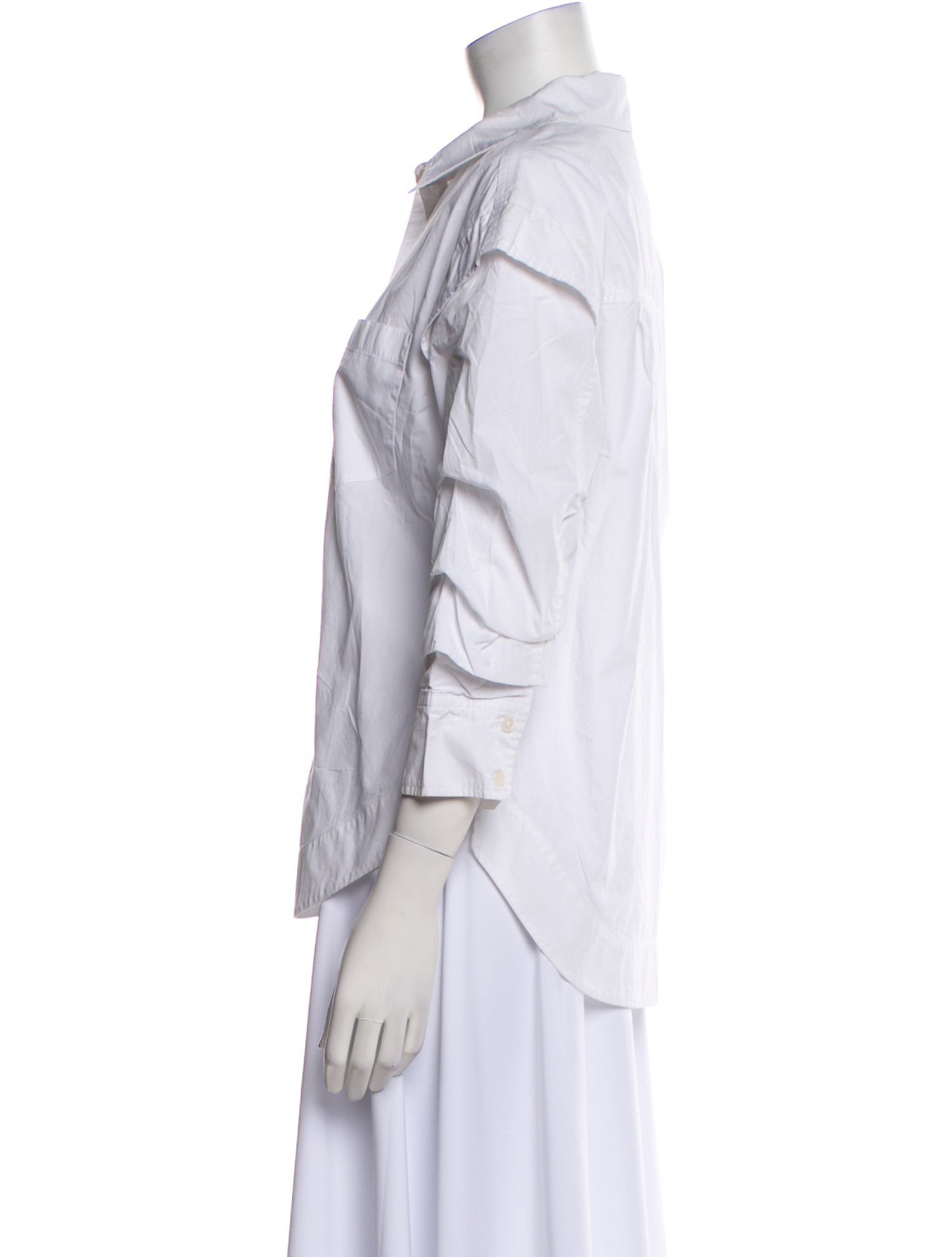 Derek Lam 10 Crosby Three-Quarter Sleeve Button-Up Top