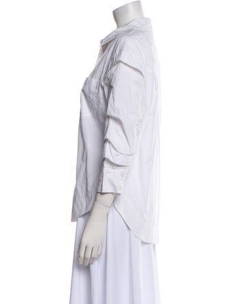 Derek Lam 10 Crosby Three-Quarter Sleeve Button-Up Top