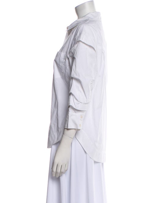 Derek Lam 10 Crosby Three-Quarter Sleeve Button-Up Top