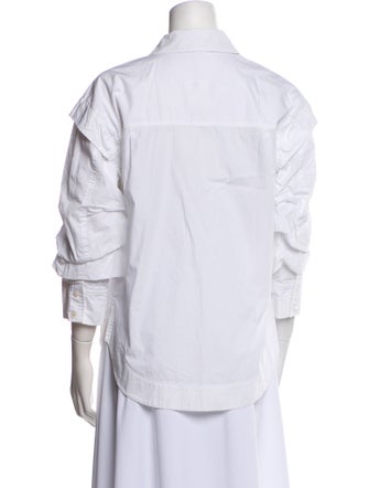 Derek Lam 10 Crosby Three-Quarter Sleeve Button-Up Top