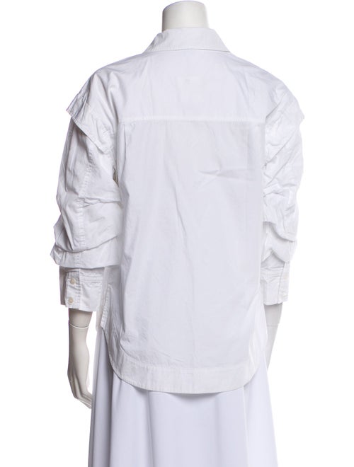 Derek Lam 10 Crosby Three-Quarter Sleeve Button-Up Top