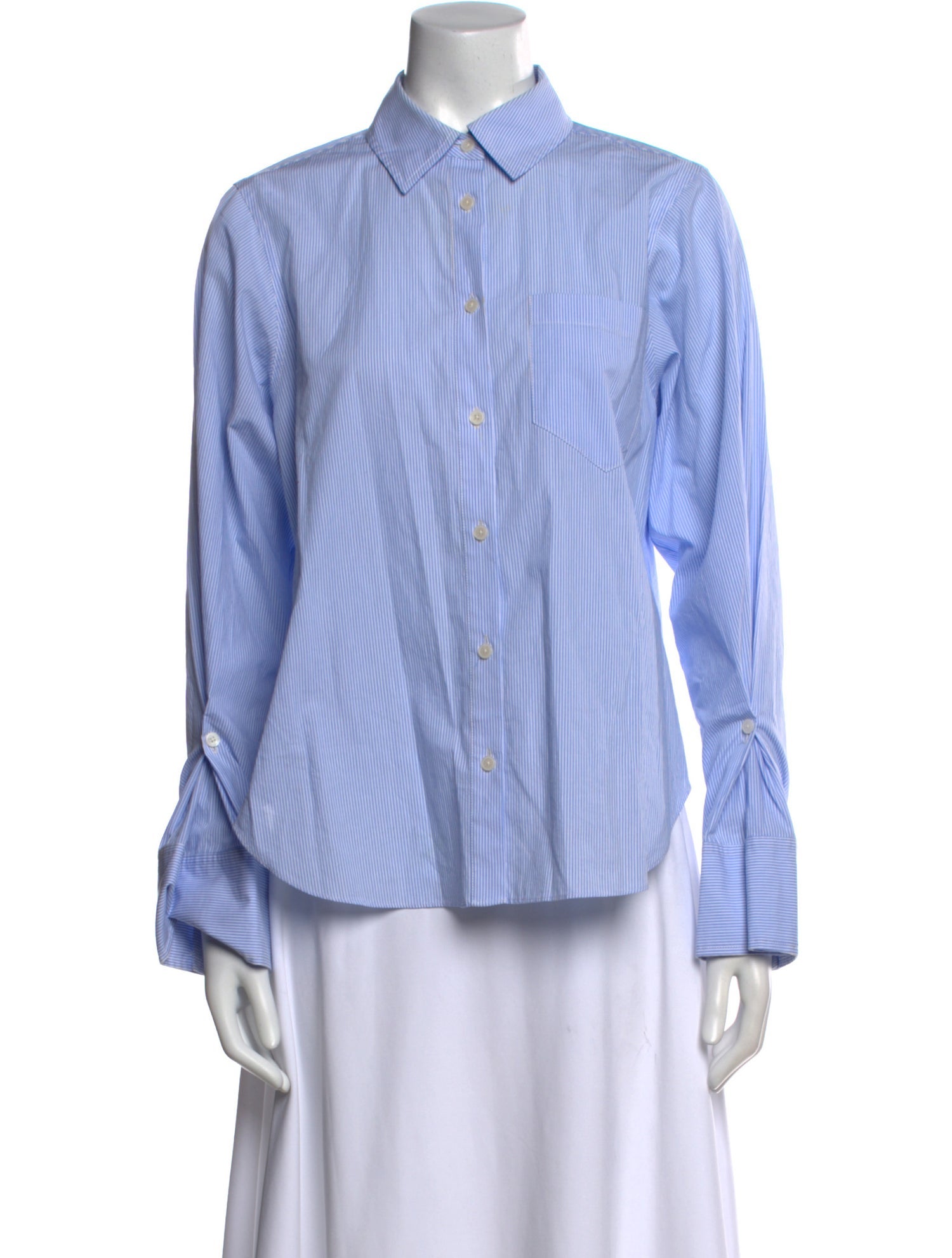 Derek Lam 10 Crosby Striped Long Sleeve Button-Up Top