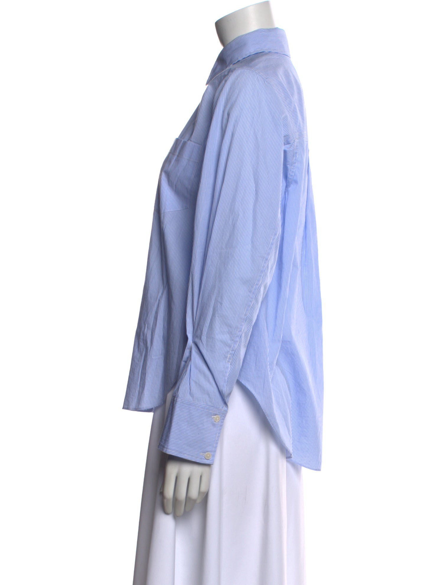 Derek Lam 10 Crosby Striped Long Sleeve Button-Up Top