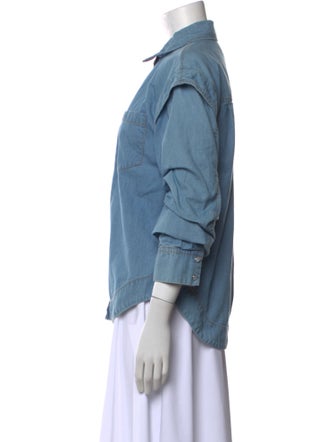 Derek Lam 10 Crosby Three-Quarter Sleeve Button-Up Top