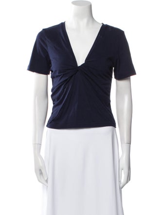 Derek Lam 10 Crosby V-Neck Short Sleeve Top