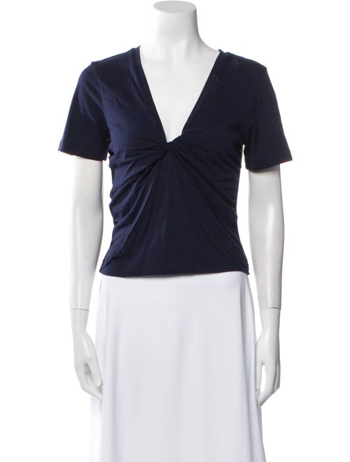 Derek Lam 10 Crosby V-Neck Short Sleeve Top