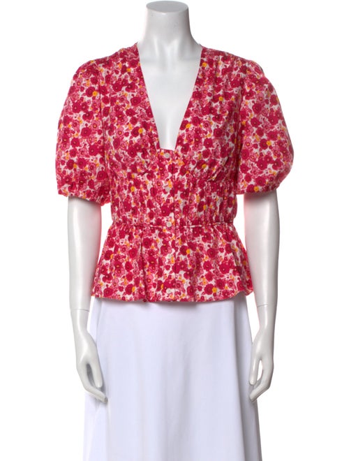 Derek Lam 10 Crosby Floral Print V-Neck Crop Top