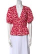 Derek Lam 10 Crosby Floral Print V-Neck Crop Top