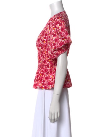 Derek Lam 10 Crosby Floral Print V-Neck Crop Top