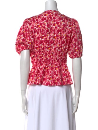 Derek Lam 10 Crosby Floral Print V-Neck Crop Top
