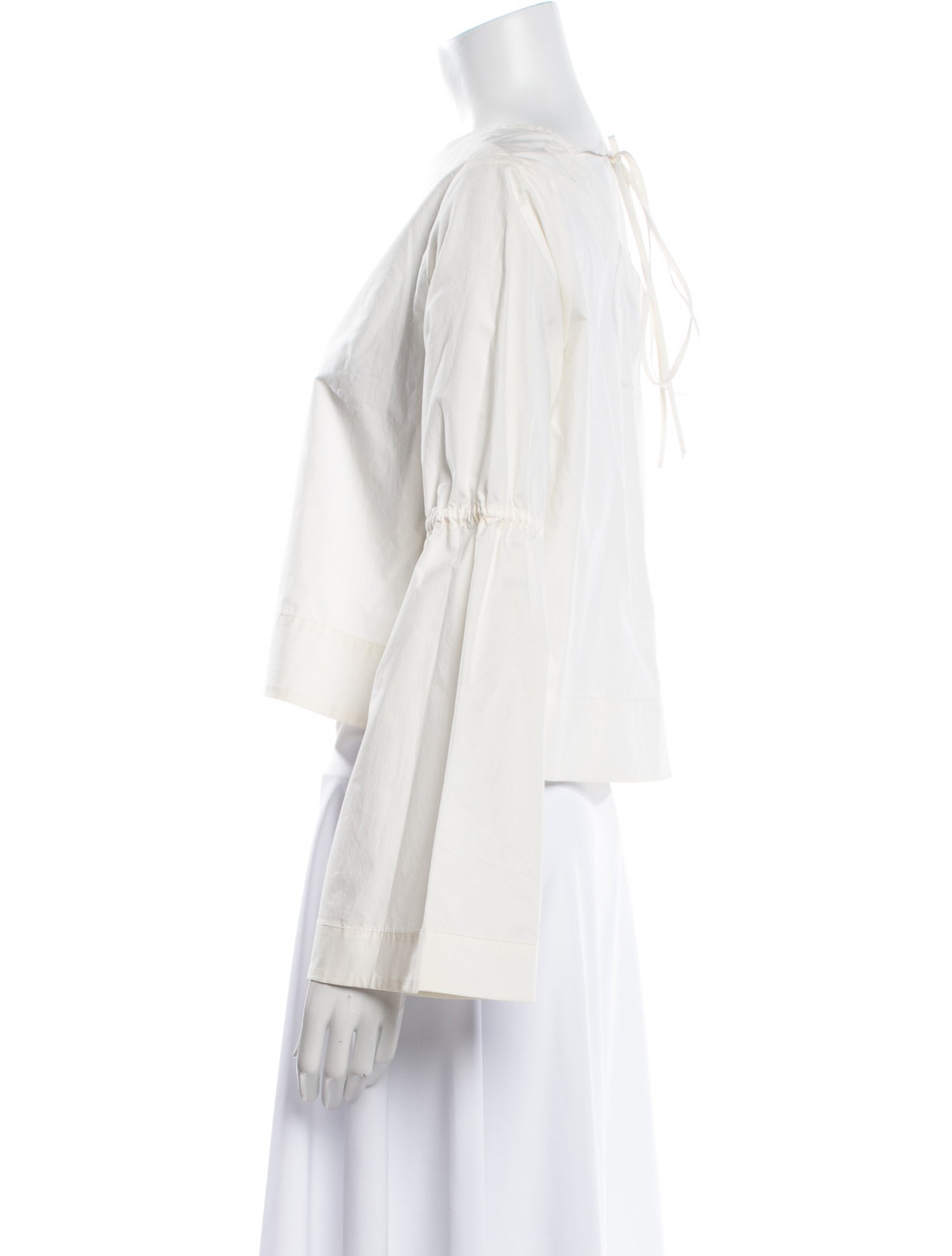 Derek Lam 10 Crosby Bateau Neckline Long Sleeve Crop Top