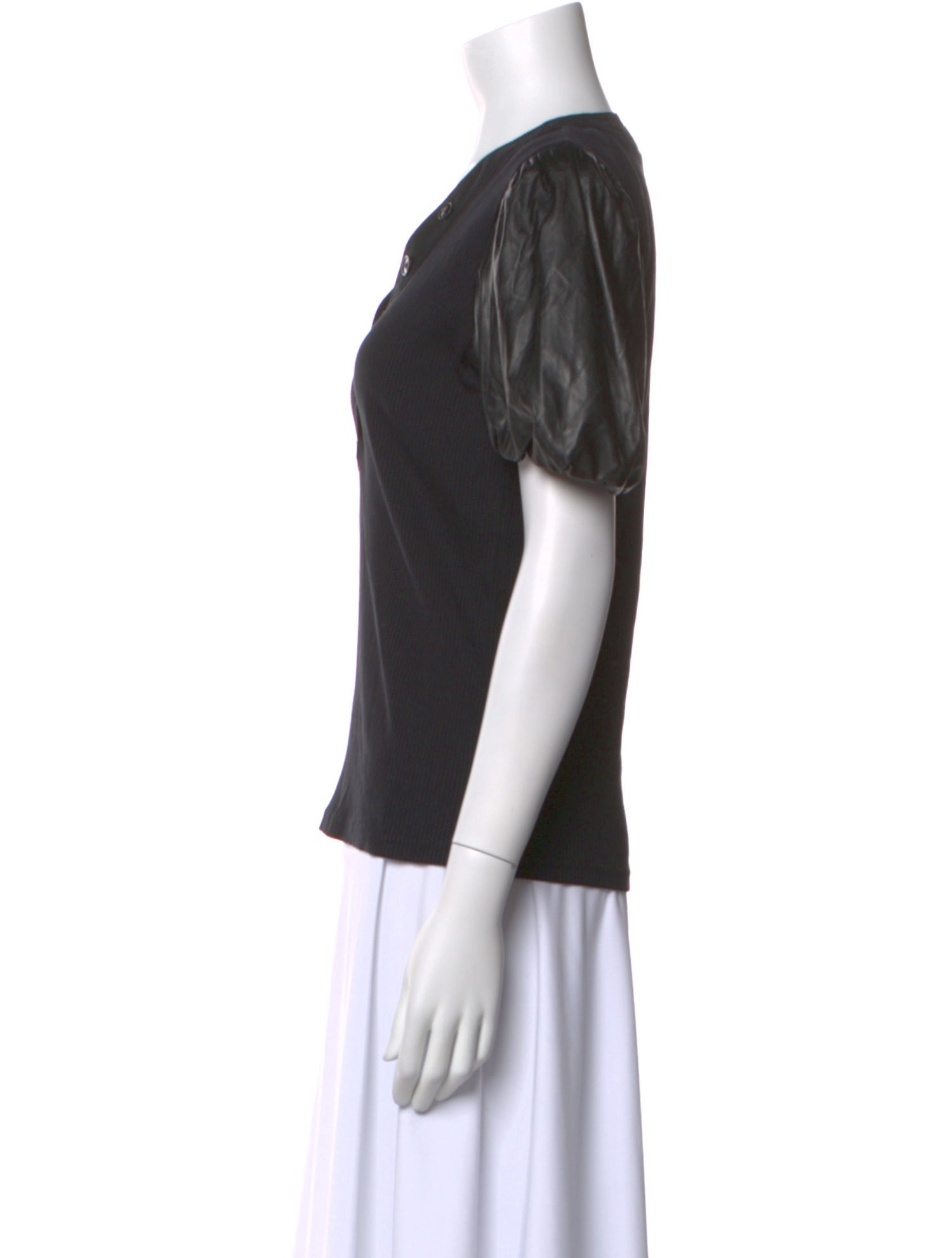 Derek Lam 10 Crosby V-Neck Short Sleeve Polo