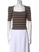 Derek Lam 10 Crosby Striped Square Neckline Crop Top