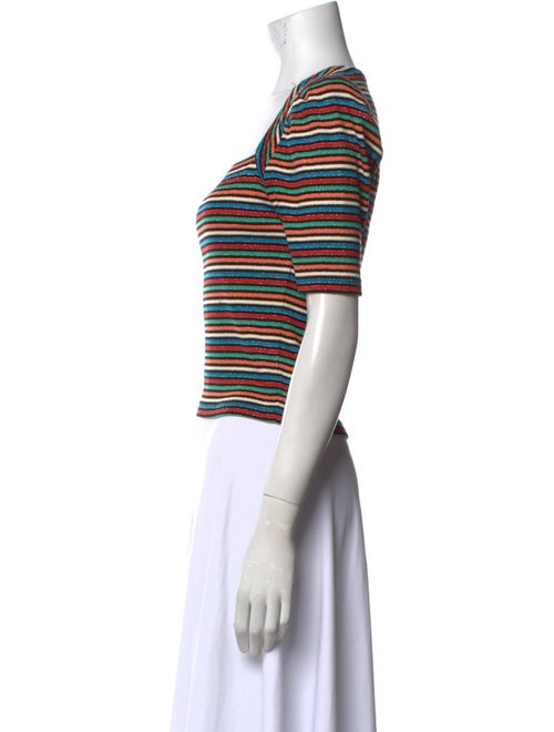 Derek Lam 10 Crosby Striped Square Neckline Crop Top