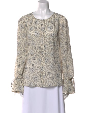 Derek Lam 10 Crosby Silk Floral Print Blouse