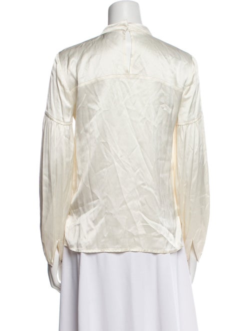Derek Lam 10 Crosby Mock Neck Long Sleeve Button-Up Top