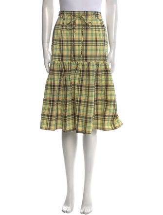 Derek Lam 10 Crosby Plaid Print Knee-Length Skirt