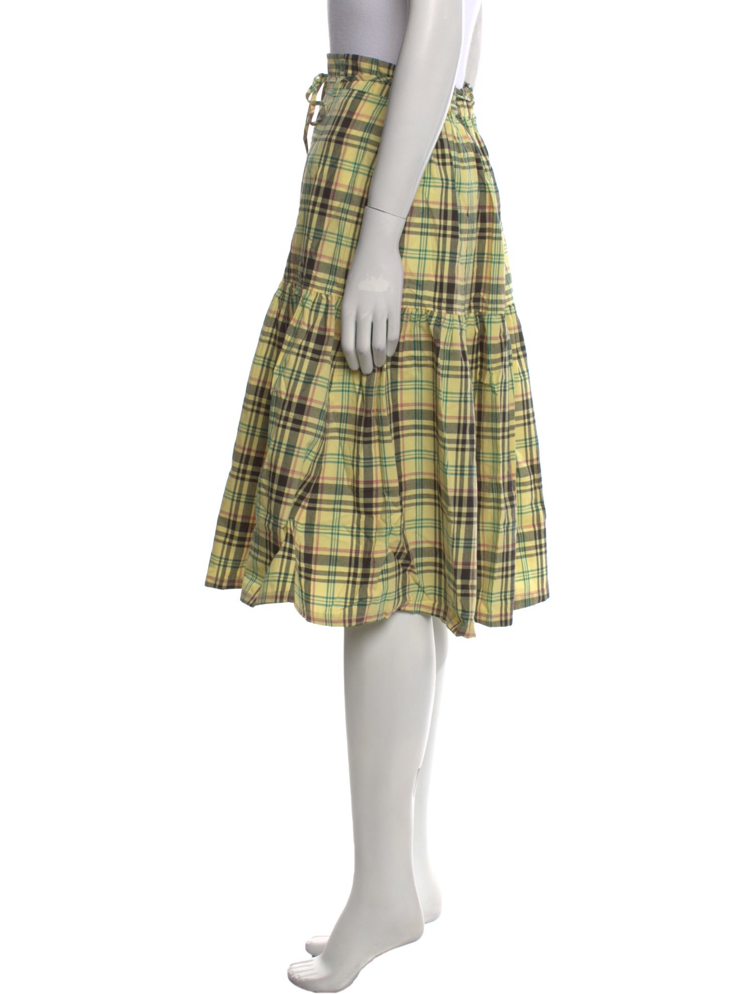 Derek Lam 10 Crosby Plaid Print Knee-Length Skirt