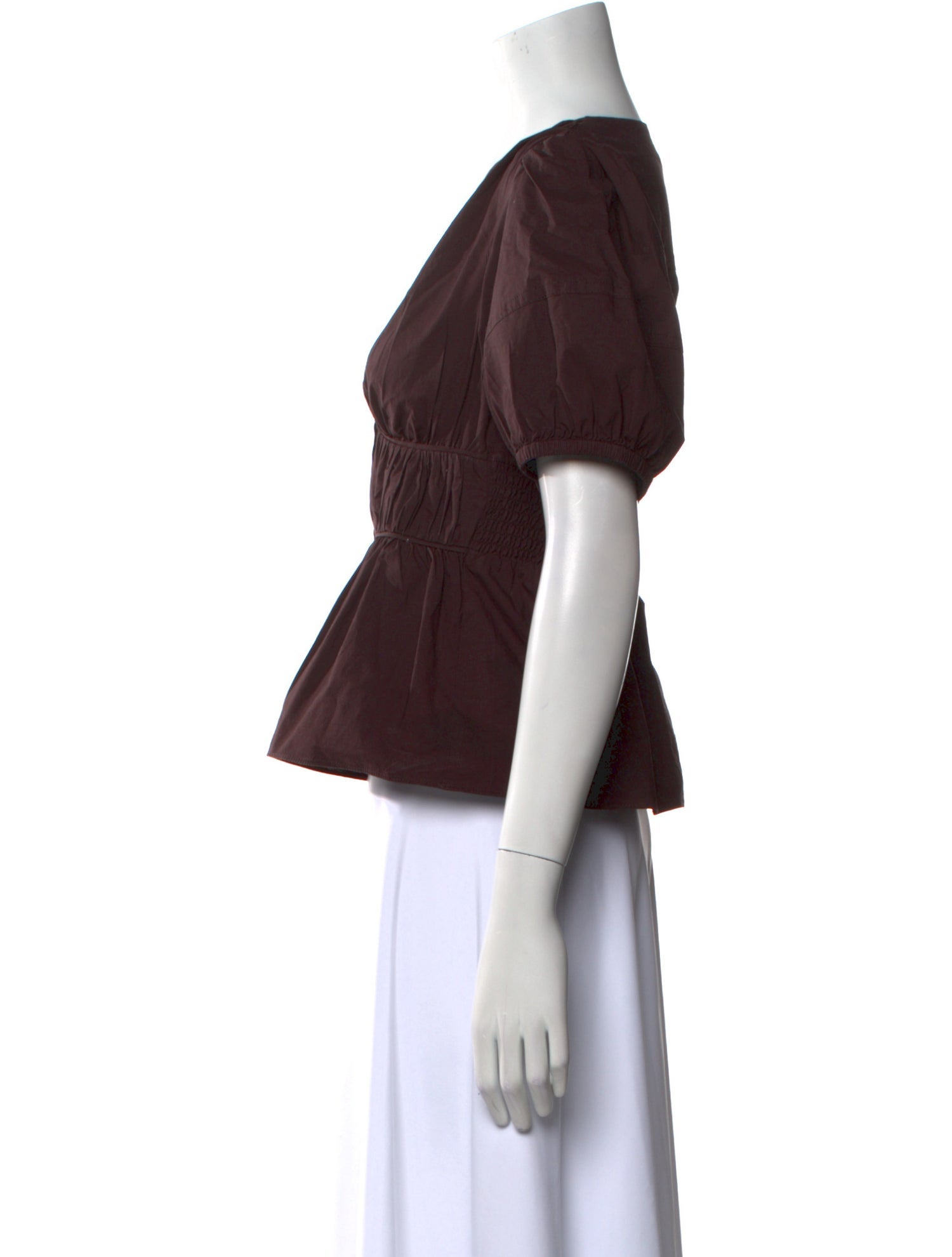 Derek Lam 10 Crosby V-Neck Short Sleeve Crop Top