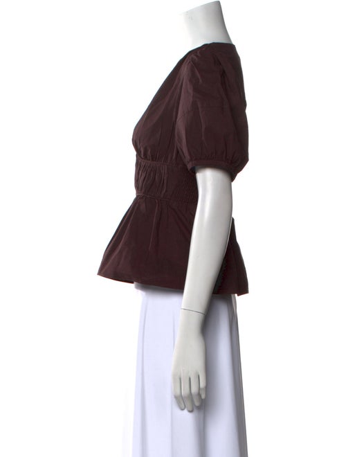 Derek Lam 10 Crosby V-Neck Short Sleeve Crop Top