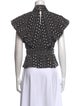 Derek Lam 10 Crosby Printed Mock Neck Crop Top