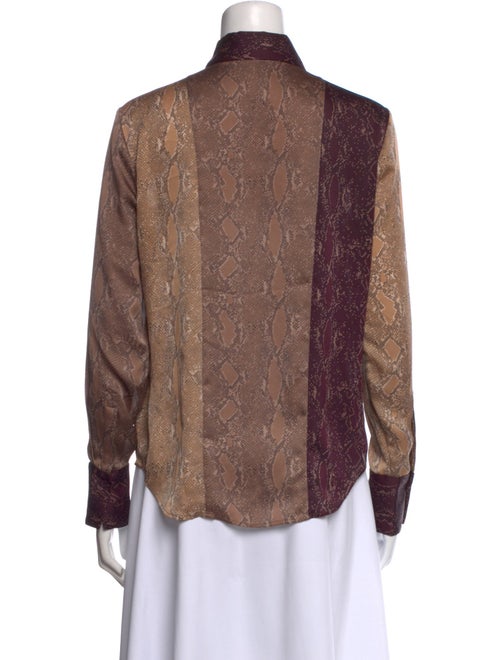 Derek Lam 10 Crosby Animal Print Long Sleeve Button-Up Top