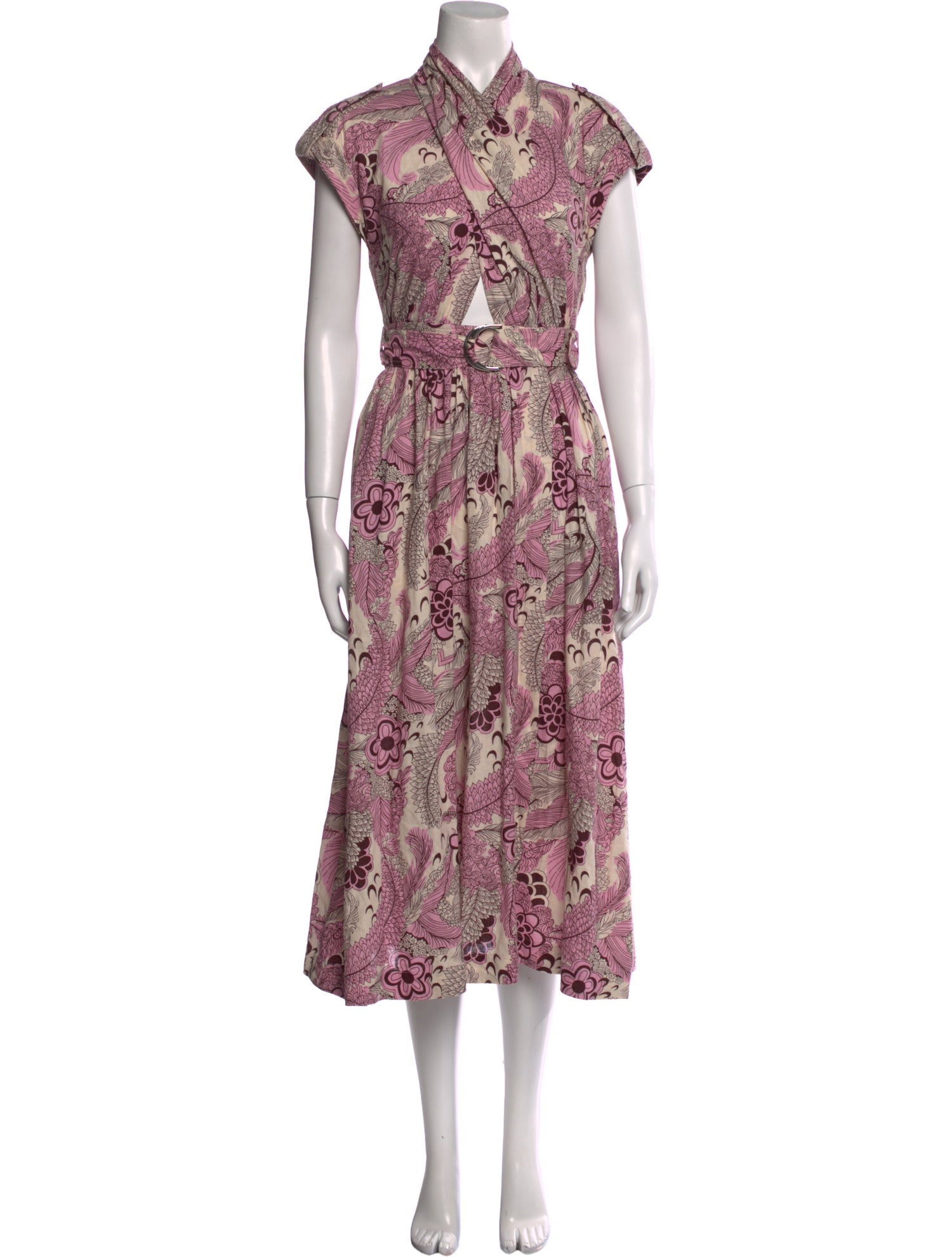 Derek Lam 10 Crosby Floral Print Midi Length Dress