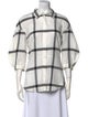 Derek Lam 10 Crosby Plaid Print Three-Quarter Sleeve Button-Up Top