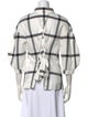 Derek Lam 10 Crosby Plaid Print Three-Quarter Sleeve Button-Up Top