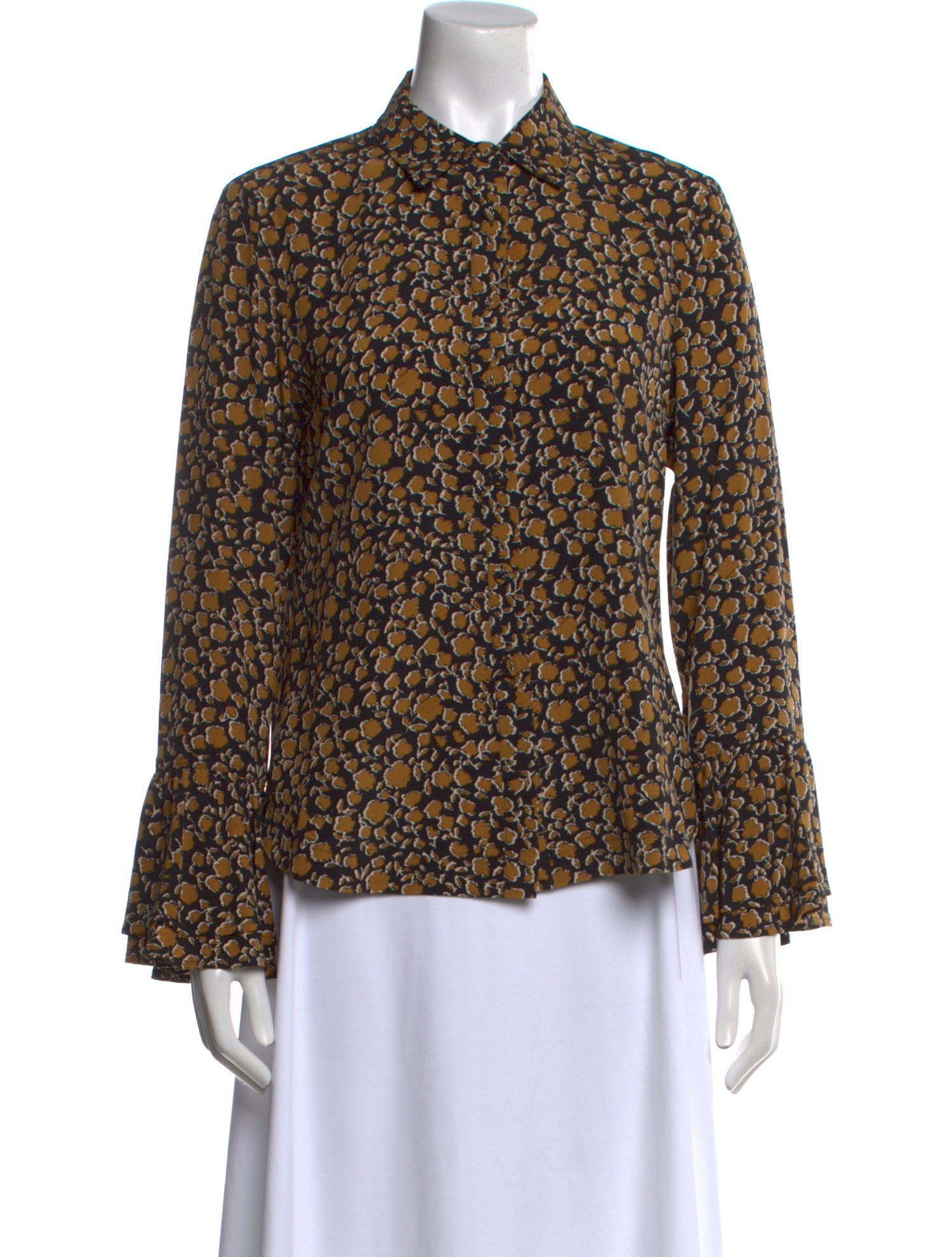Derek Lam 10 Crosby Silk Printed Button-Up Top