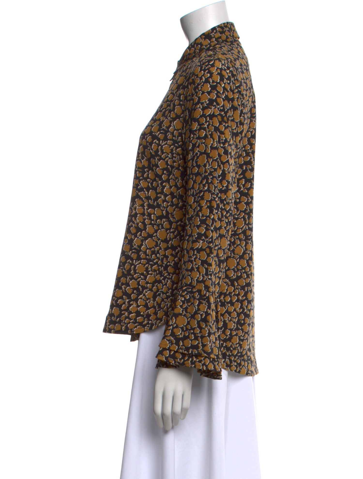 Derek Lam 10 Crosby Silk Printed Button-Up Top