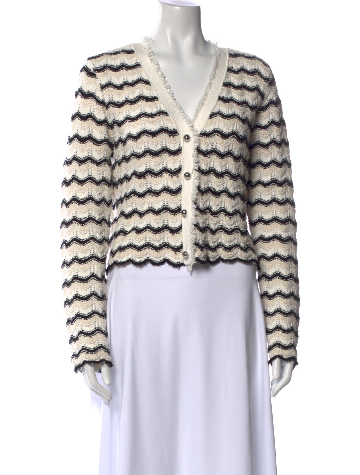 Derek Lam 10 Crosby Striped V-Neck Sweater