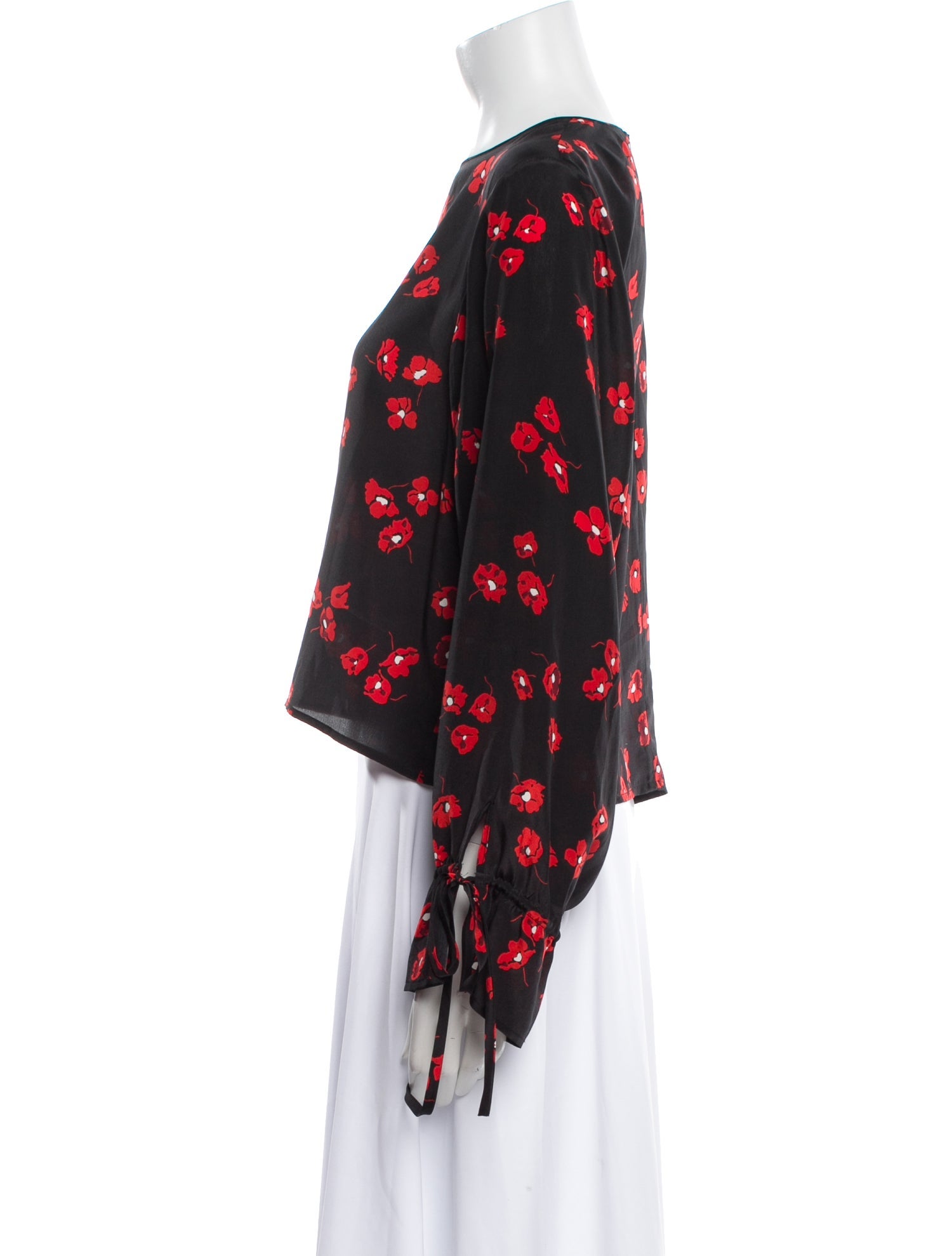 Derek Lam 10 Crosby Silk Floral Print Crop Top