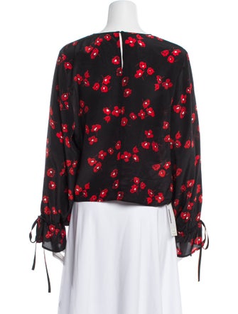 Derek Lam 10 Crosby Silk Floral Print Crop Top