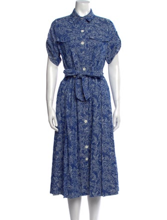 Derek Lam 10 Crosby Floral Print Midi Length Dress