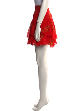 Derek Lam 10 Crosby Floral Print Mini Skirt