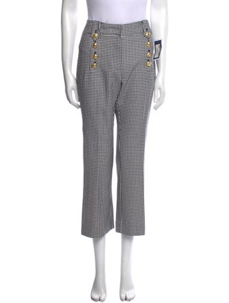 Derek Lam 10 Crosby Plaid Print Wide Leg Pants