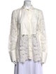 Derek Lam 10 Crosby Lace Pattern Long Sleeve Button-Up Top