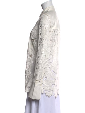 Derek Lam 10 Crosby Lace Pattern Long Sleeve Button-Up Top