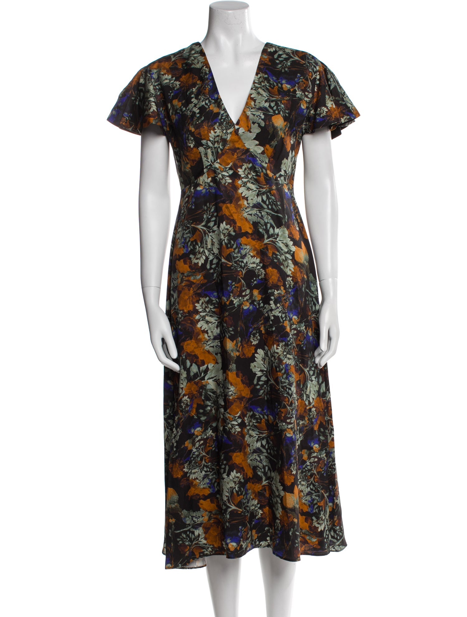 Derek Lam 10 Crosby Floral Print Midi Length Dress