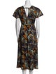 Derek Lam 10 Crosby Floral Print Midi Length Dress